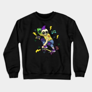 Death Punk Skeleton Skateboard Crewneck Sweatshirt